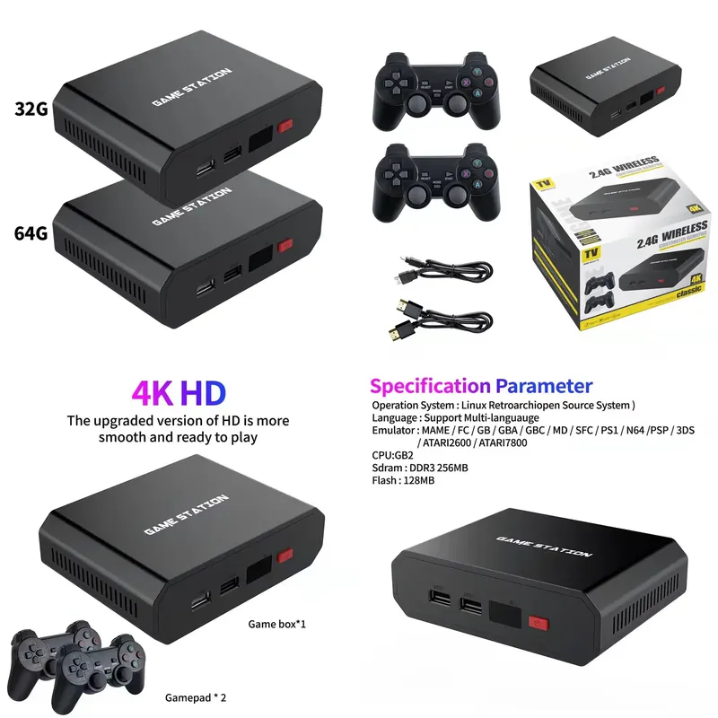 Gaming Console With Controller - M8plus HD Video Game Console Box