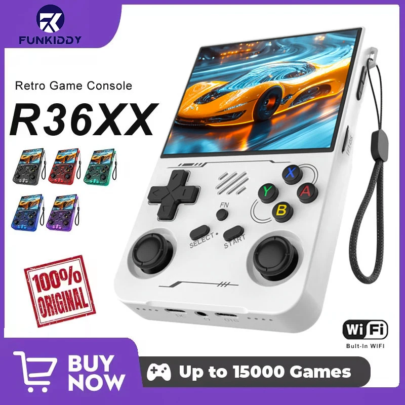 Gaming Console Linux - FUNKIDDY R36XX Game Console ARKOS Built-In