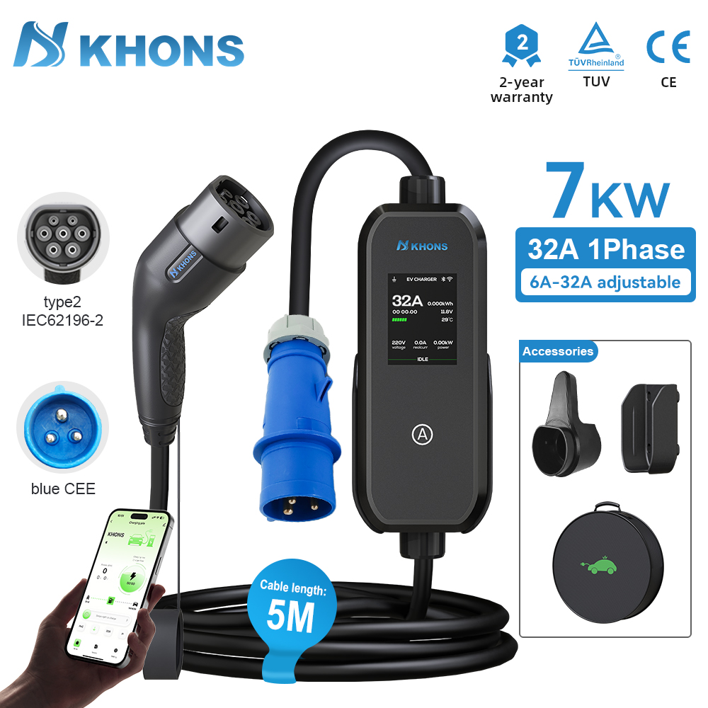 Khons 7kW Type2 EV Charger 32A - огляд і ціна Pc Gaming Handheld Console