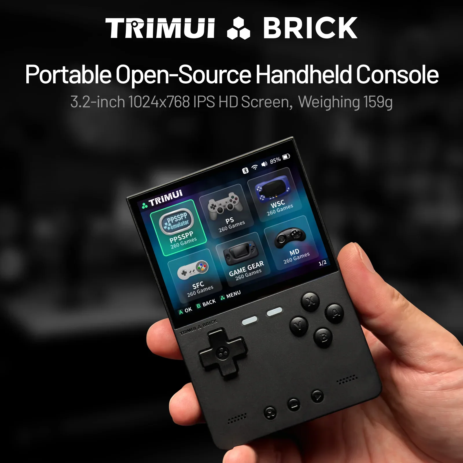TRIMUI BRICK Handheld Game Con - огляд і ціна Gaming Console Linux